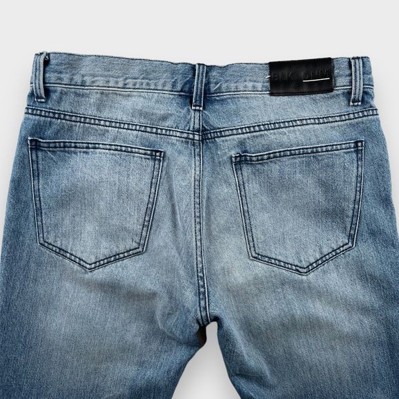 $250 BLK DNM Mens 33x32 Jeans 15 Slim Straight Dellwood Blue Mid Rise Denim - Picture 6 of 12